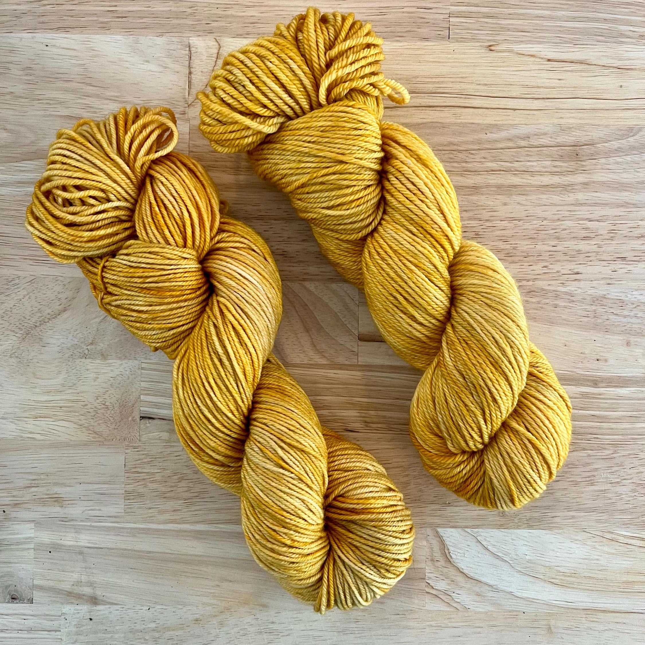 Copper Sheep Slightly Crunchy Leaves - Tonal Golden Yellow Hand Dyed Yarn – The ...